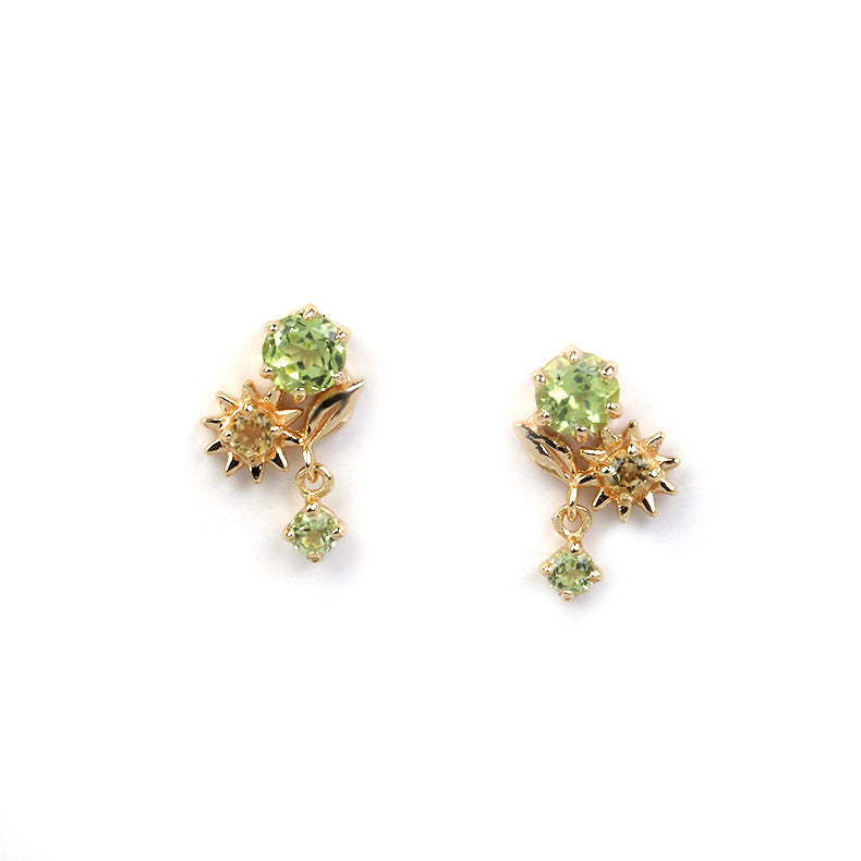 Emerald Garden Whispers Stud Earrings