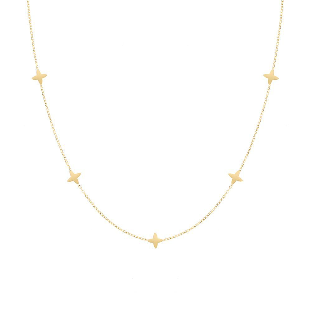 Four Leaf Clover Necklace, 18K Gold Clover Necklace, Clover Necklace, Lucky Clover Necklace, Hypoallergenic, Gift For Her (Etsy)