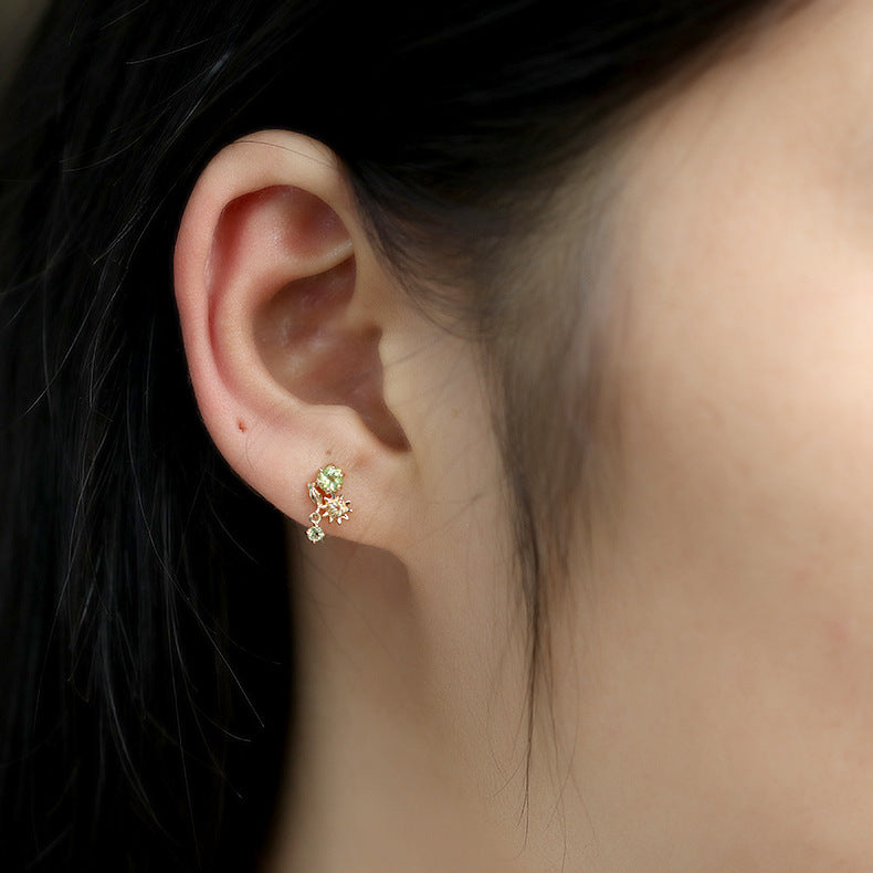 Emerald Garden Whispers Stud Earrings