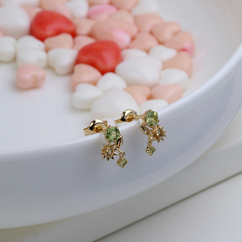 Emerald Garden Whispers Stud Earrings