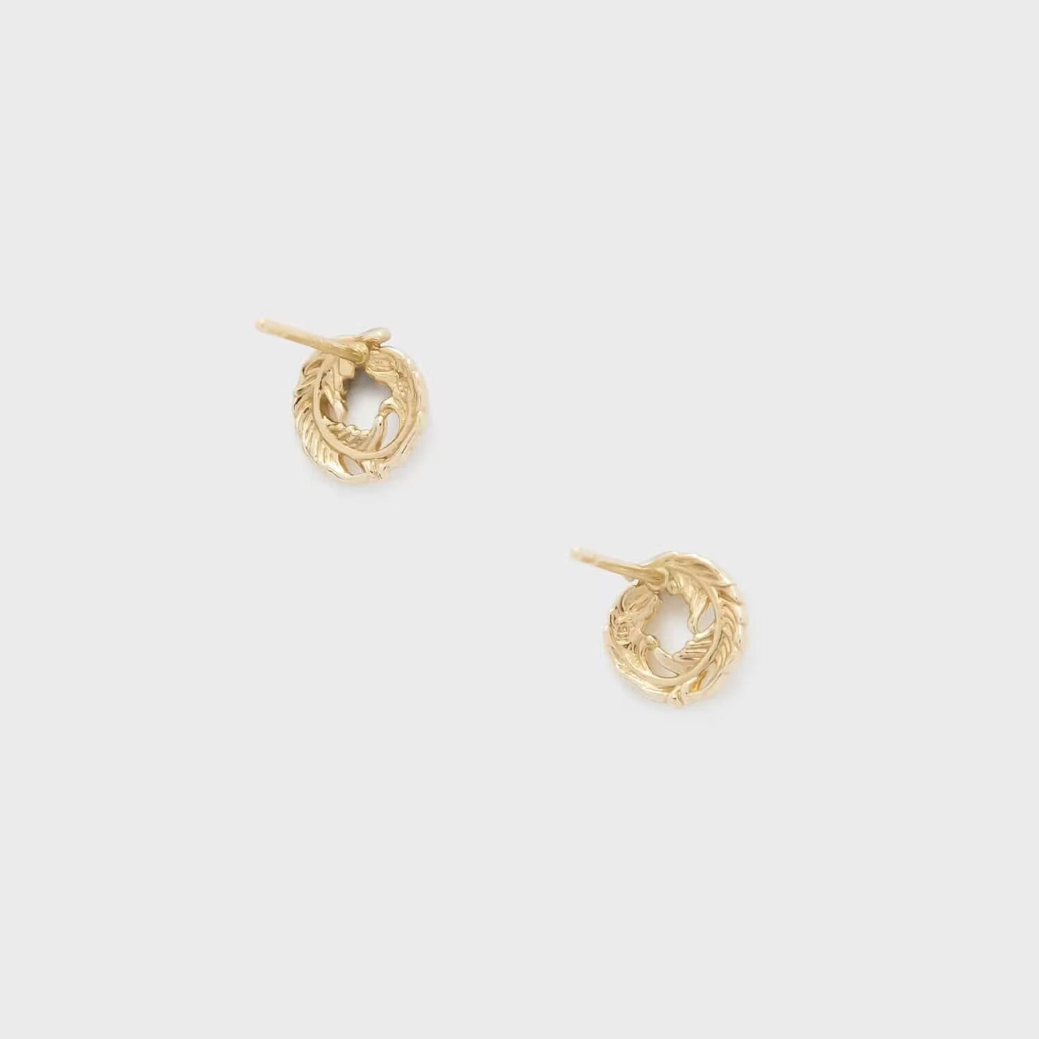 14k S925 Retro Elegance Feather Stud Earrings, Feather earrings, Tribal Earrings, Gold-Plated Feather Stud Earrings
