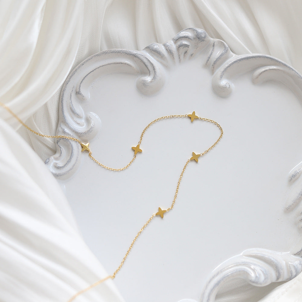 Four Leaf Clover Necklace, 18K Gold Clover Necklace, Clover Necklace, Lucky Clover Necklace, Hypoallergenic, Gift For Her  (Etsy)