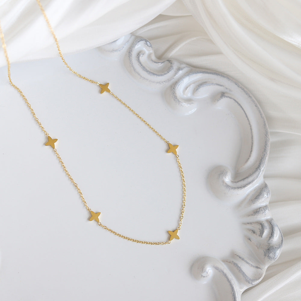 Four Leaf Clover Necklace, 18K Gold Clover Necklace, Clover Necklace, Lucky Clover Necklace, Hypoallergenic, Gift For Her (Etsy)