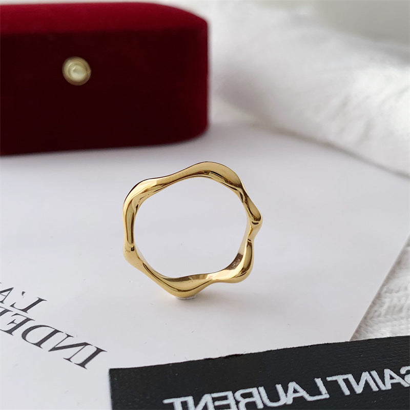 Gold Thick Wave Ring, Ocean Wave Band, Zigzag Ring, Minimalist Ring, Thick Chevron Wave Band, Dainty Waves Ring , wave ring