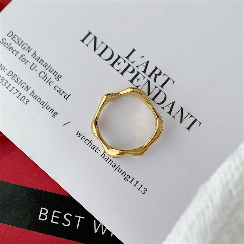 Gold Thick Wave Ring, Ocean Wave Band, Zigzag Ring, Minimalist Ring, Thick Chevron Wave Band, Dainty Waves Ring , wave ring