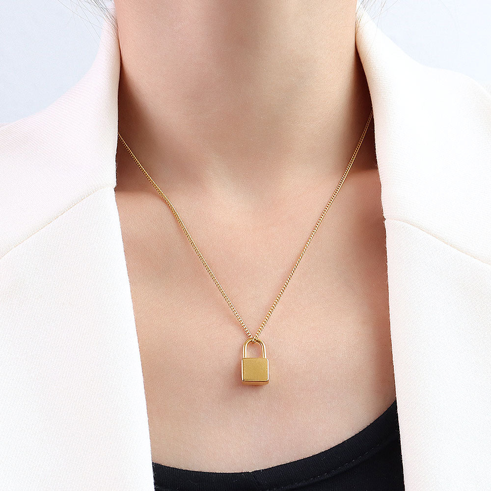 Lockie 18k Gold Lock Necklace