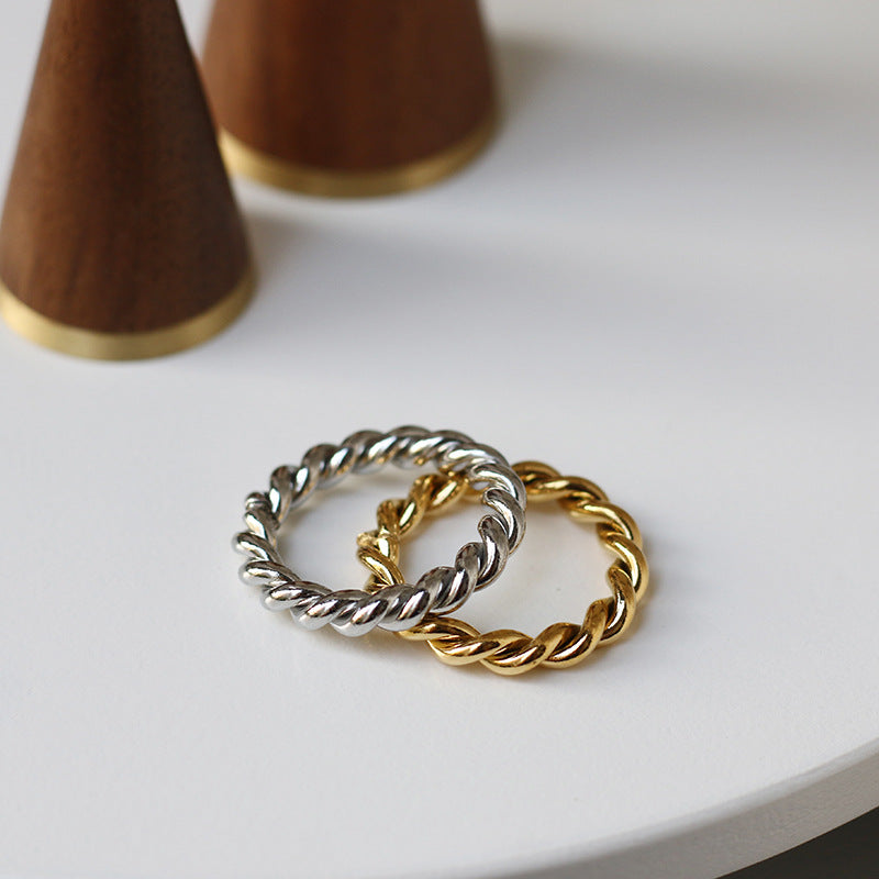 twisted ring,18k Gold Twist Ring, Dainty Stacking Ring, Gold Twisted Ring, Spiral Ring, Gold Rings For Women, Delicate Ring, Gift For Her