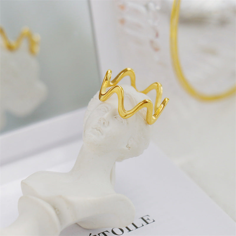 18k Gold Wave Ring, Gold Ring, Dainty Waves Ring, Minimalist Ring, Gold Plated Ring, Thin Wave Ring, Gold Rings For women