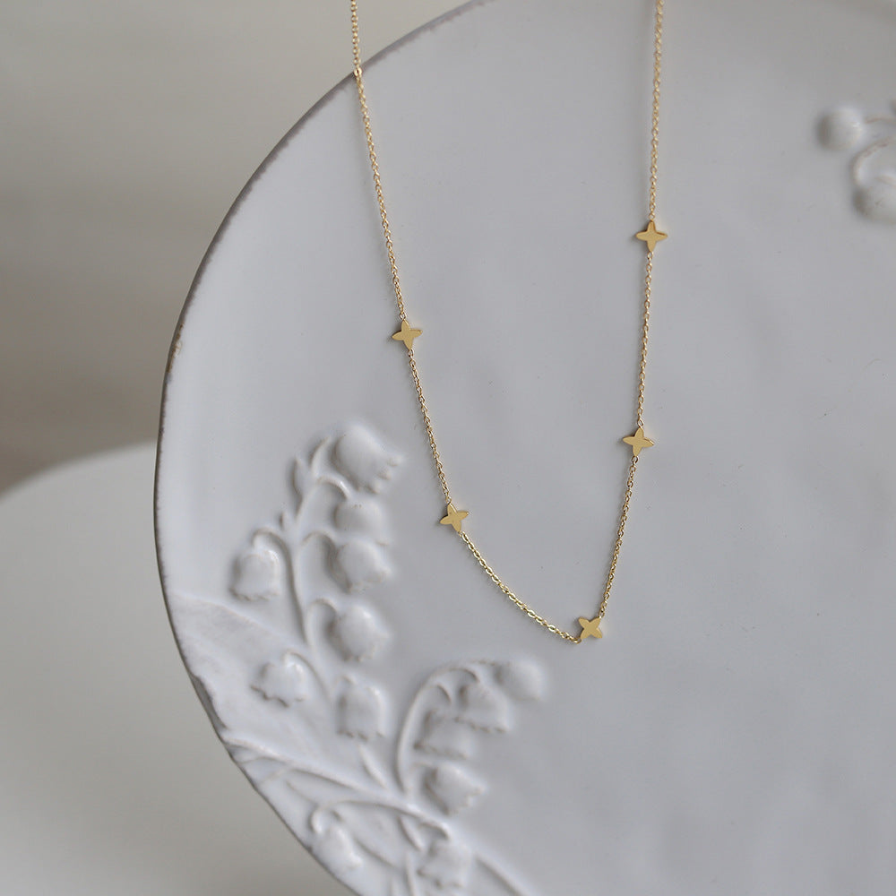 Four Leaf Clover Necklace, 18K Gold Clover Necklace, Clover Necklace, Lucky Clover Necklace, Hypoallergenic, Gift For Her (Etsy)