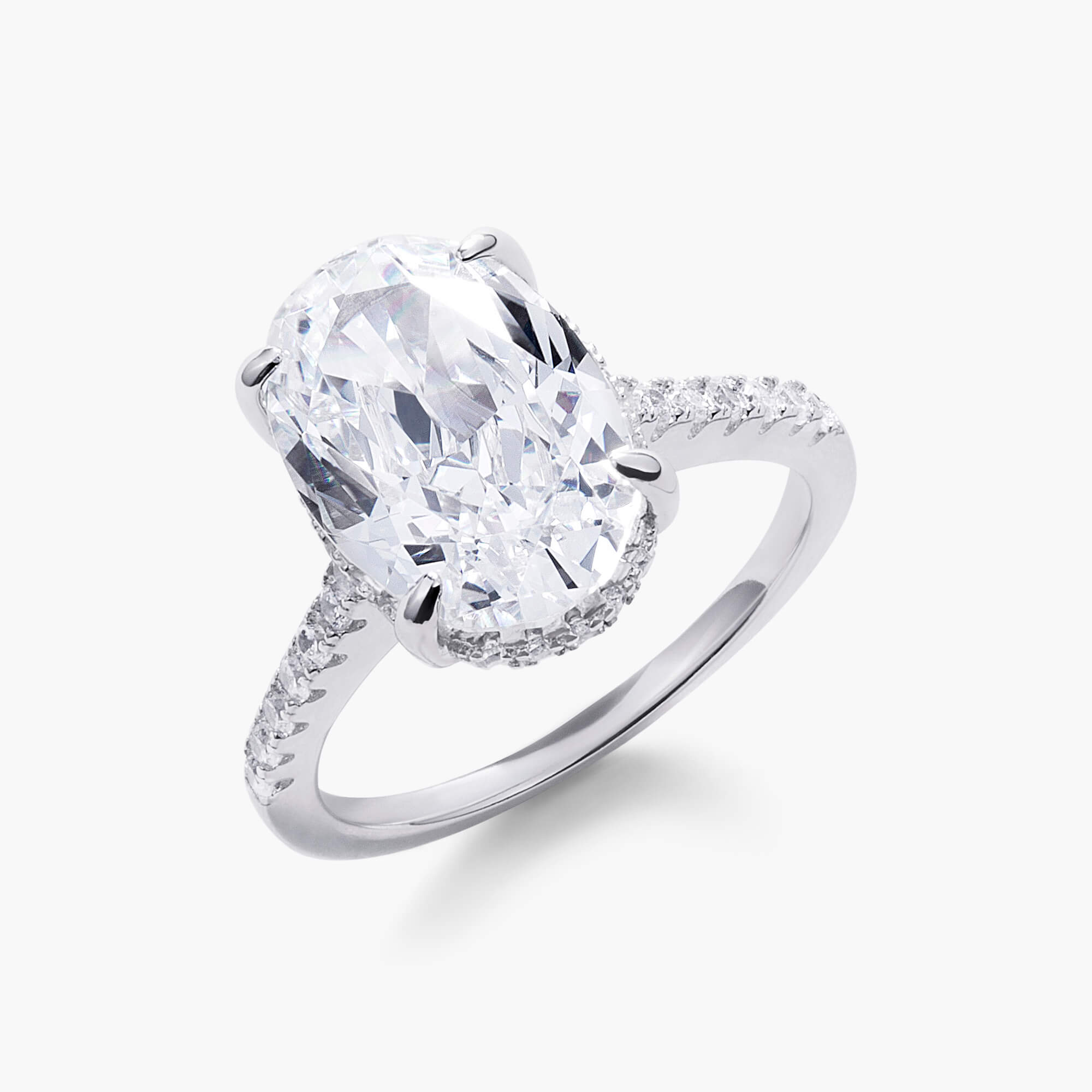 Alex Oval Cut Halo CZ Ring