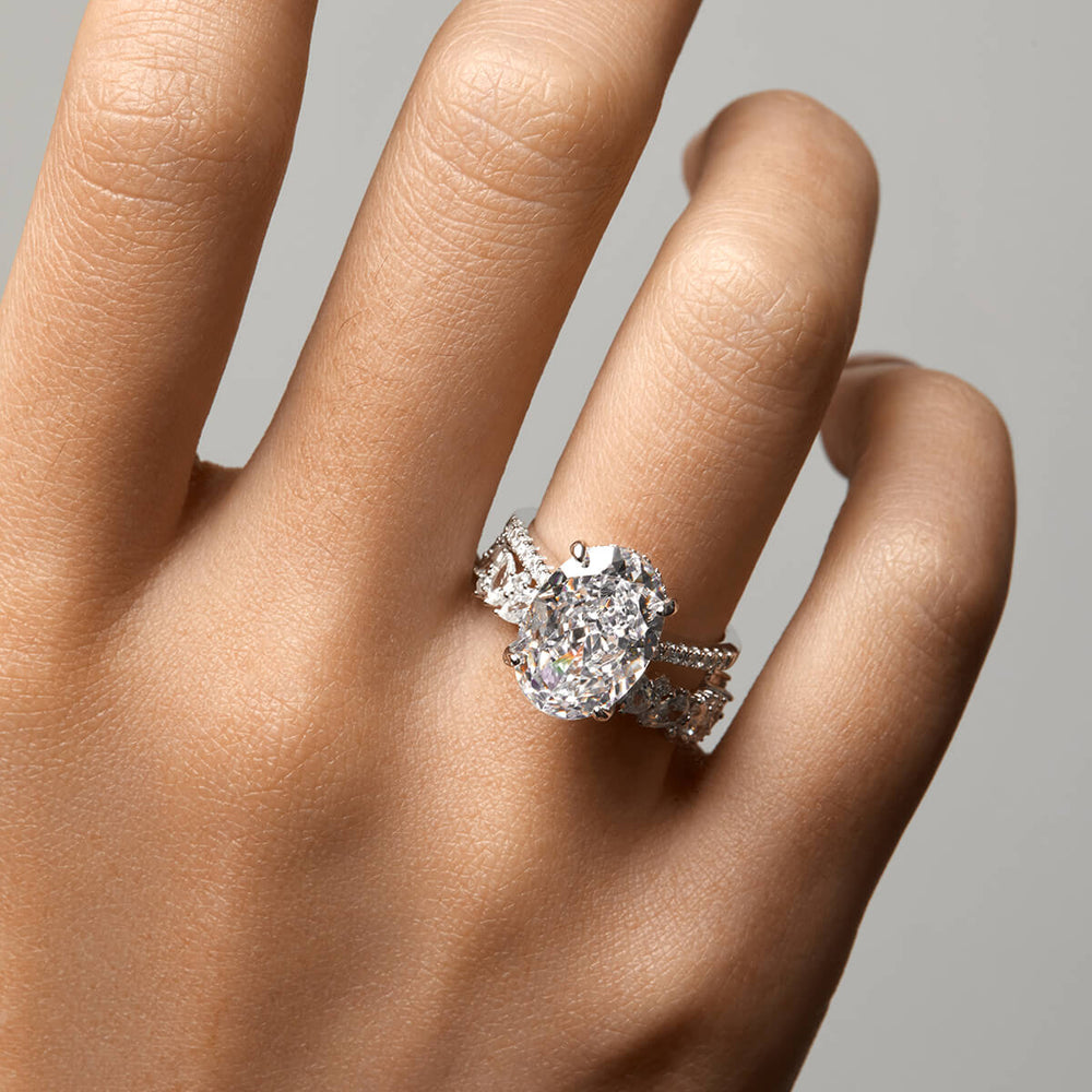 Alex Oval Cut Halo CZ Ring