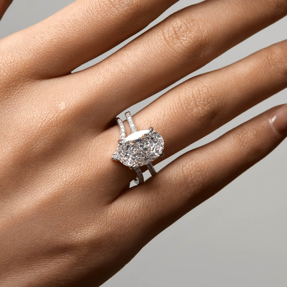 Alex Oval Cut Halo CZ Ring