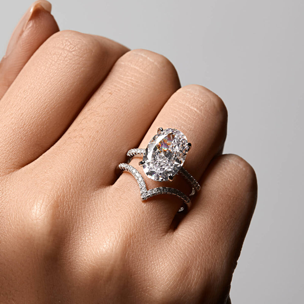 Alex Oval Cut Halo CZ Ring