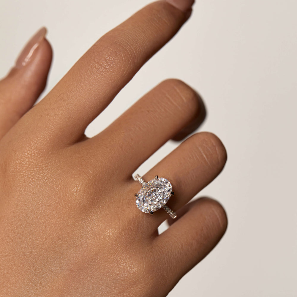 Alex Oval Cut Halo CZ Ring