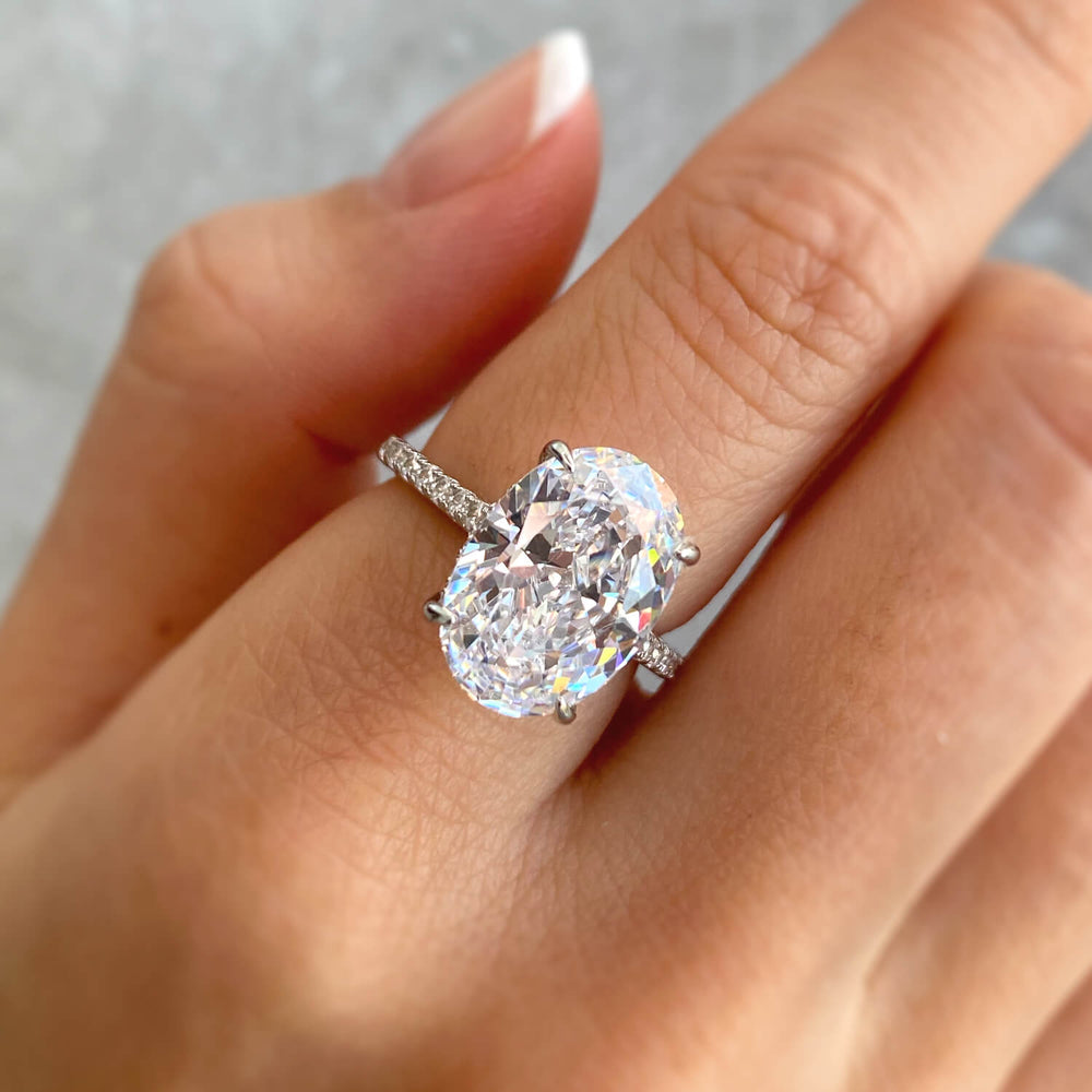Alex Oval Cut Halo CZ Ring
