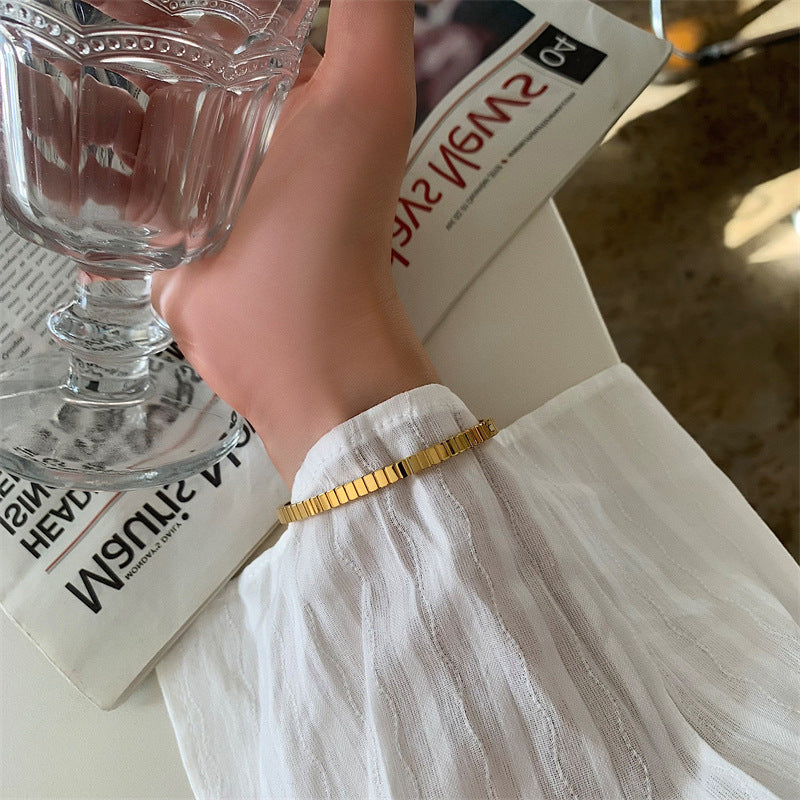 Link Chain Bracelet, 18k Gold Bracelet, Gold Chain Bracelet, Dainty Chain Bracelet, Stacking Bracelet, Gift For Her LATUKI