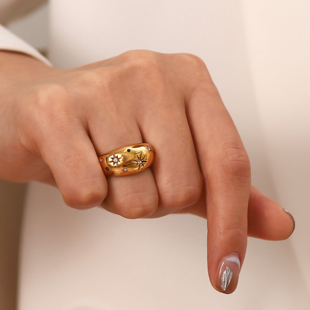 zircon ring -Étoile Brillante Zircon Ring