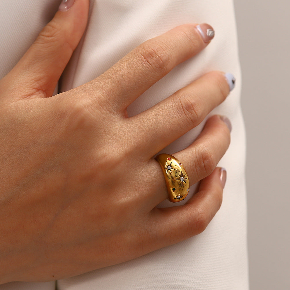 zircon ring -Étoile Brillante Zircon Ring