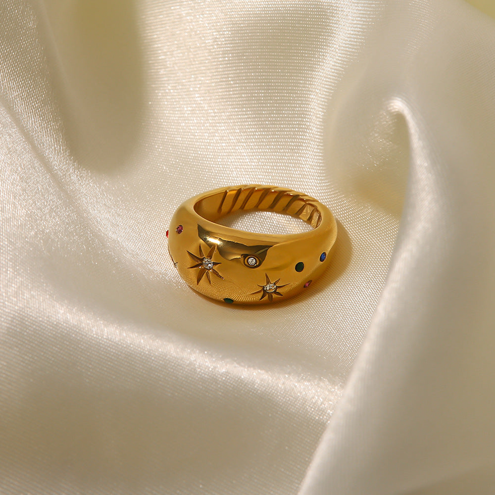 natural zircon ring-Étoile Brillante Zircon Ring