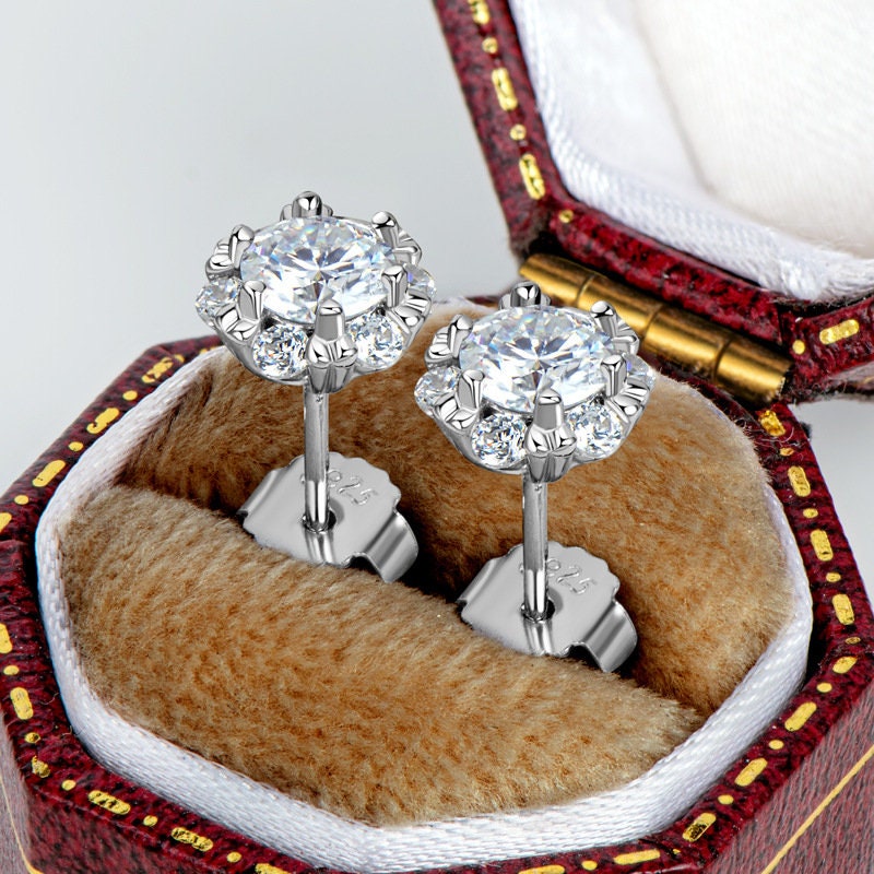 0.5CT Certified Moissanite Earring Studs, White Gold Round Cut Moissanite Stud, Sterling Silver Earrings,Moissanite Earring, Bridal Earrings LATUKI