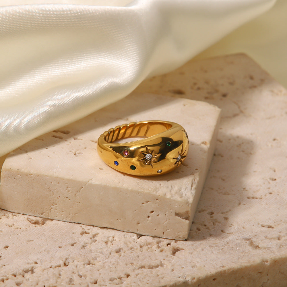 zircon ring -Étoile Brillante Zircon Ring