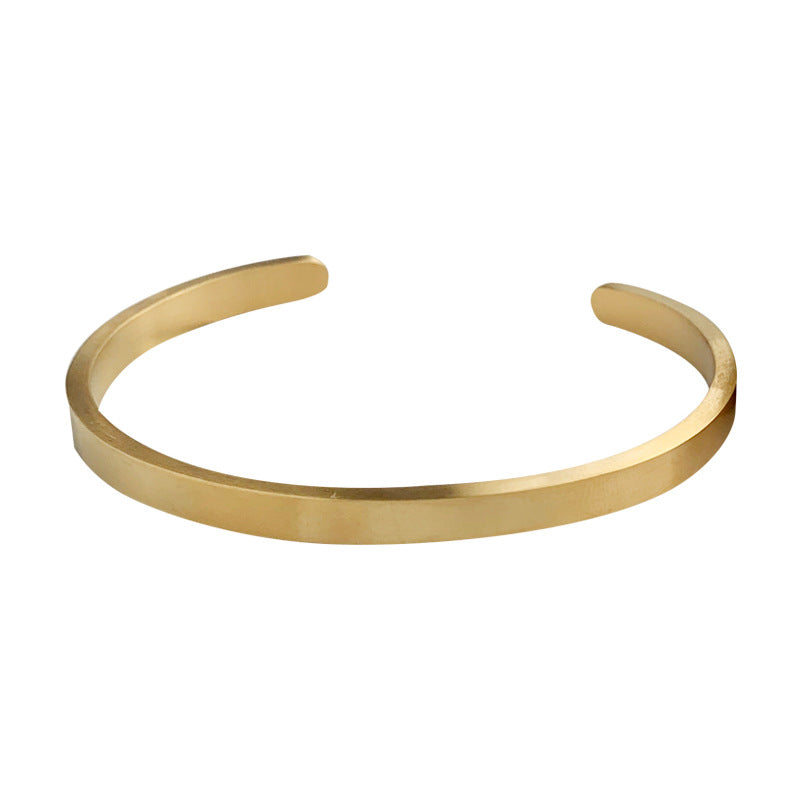 Stany Brushed 18K Gold Bangle Bracelet
