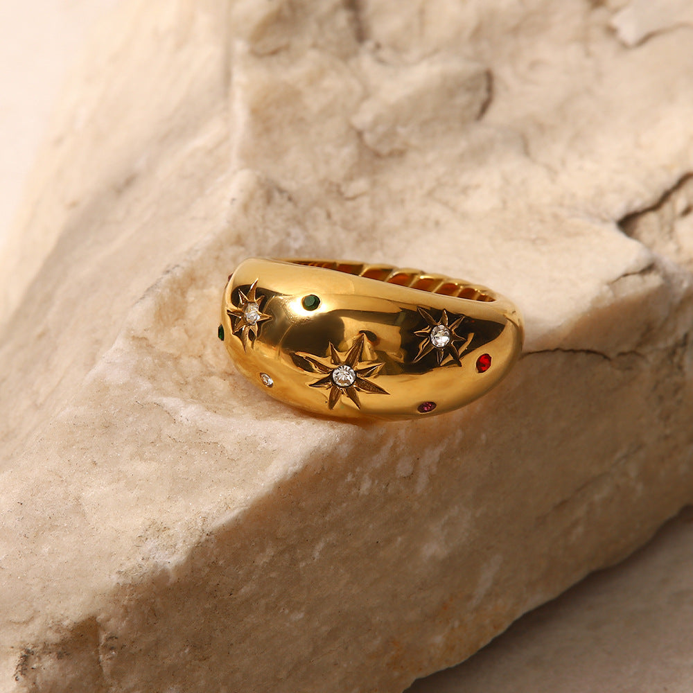 natural zircon ring-Étoile Brillante Zircon Ring