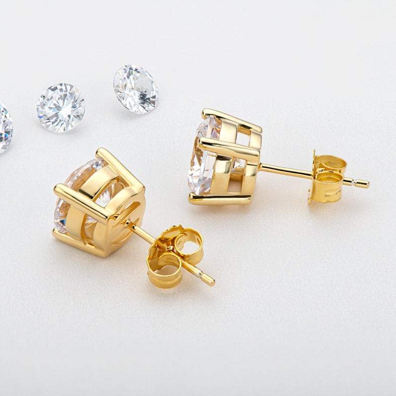 1 CT Moissanite Earring Studs,14K Gold Solid Round Cut Moissanite Stud, Sterling Silver Stud Earrings, Moissanite Earring, Bridal Earrings, LATUKI