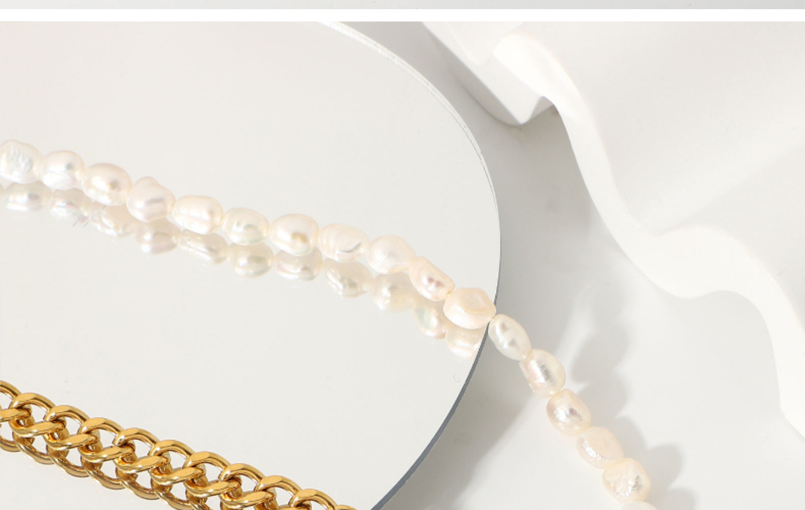 cuban link chain with pendant-Pearl Buckle Cuban Chain Necklace- bling cuban link chain- pearl necklace