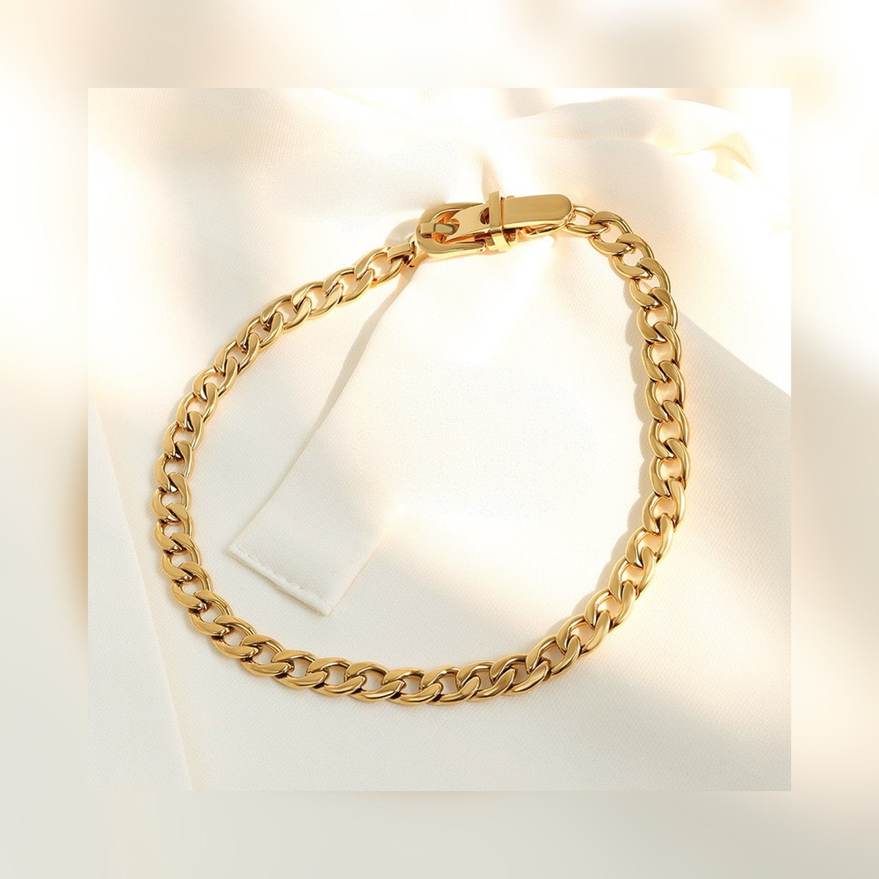 18K GOLD FILLED Choker Collar Necklace, Buckle Chain Necklace, Gold Neck Cuff, Choker Necklace, Minimalist Gold Necklace, Gold Necklace LATUKI