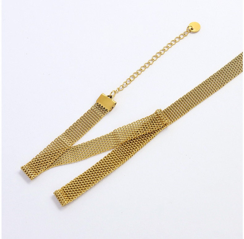 18K GOLD FILLED Choker Collar Necklace, Choker Necklace, Gold Neck Cuff, Choker Necklace, Birthday Gift, Christmas Gift, Snake Necklace LATUKI
