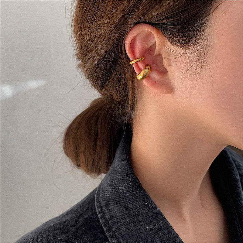 18K GOLD FILLED Ear Cuff, Gold Ear Cuff, No Piercing Cuff, Conch Earring, Gold Conch Hoop, No Piercing Earrings, Conch Cuff LATUKI