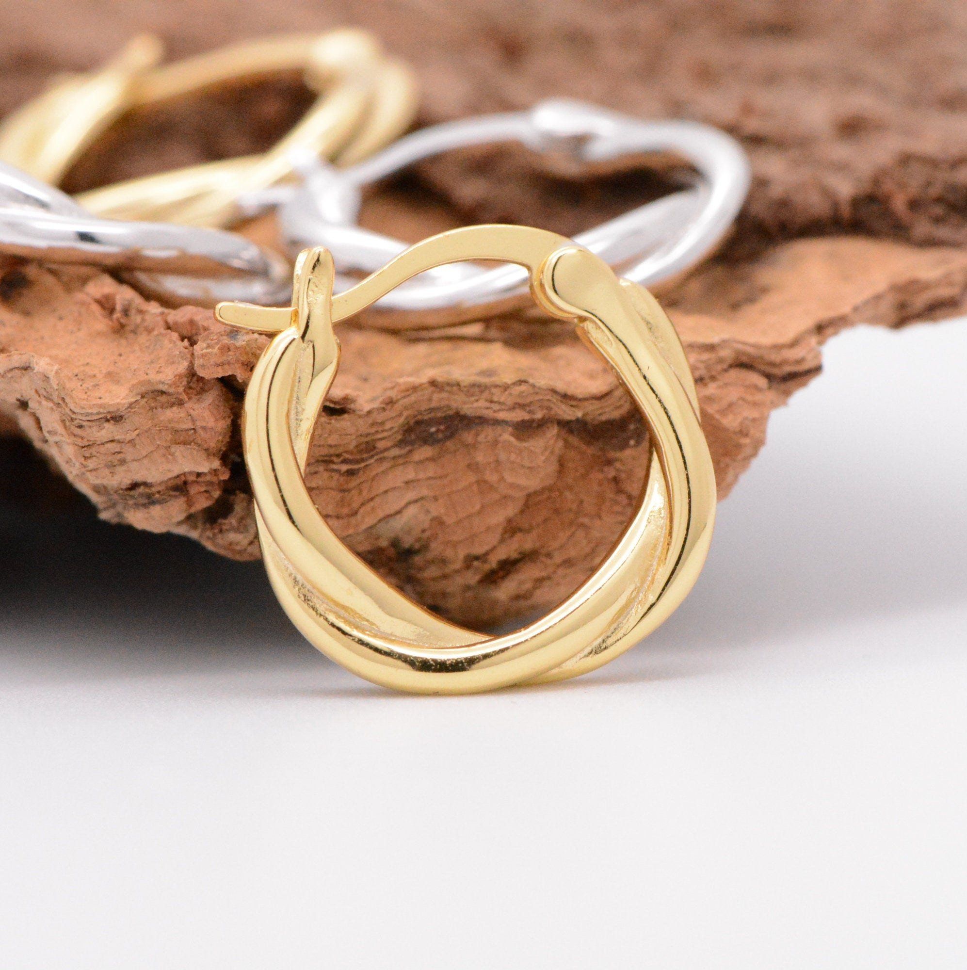 18K GOLD FILLED Earrings, Dainty Hoop Earrings, Minimalist Earrings, Classic Thin Hoops, Sterling Silver Hoops, Classic Earring Gold Hoops LATUKI