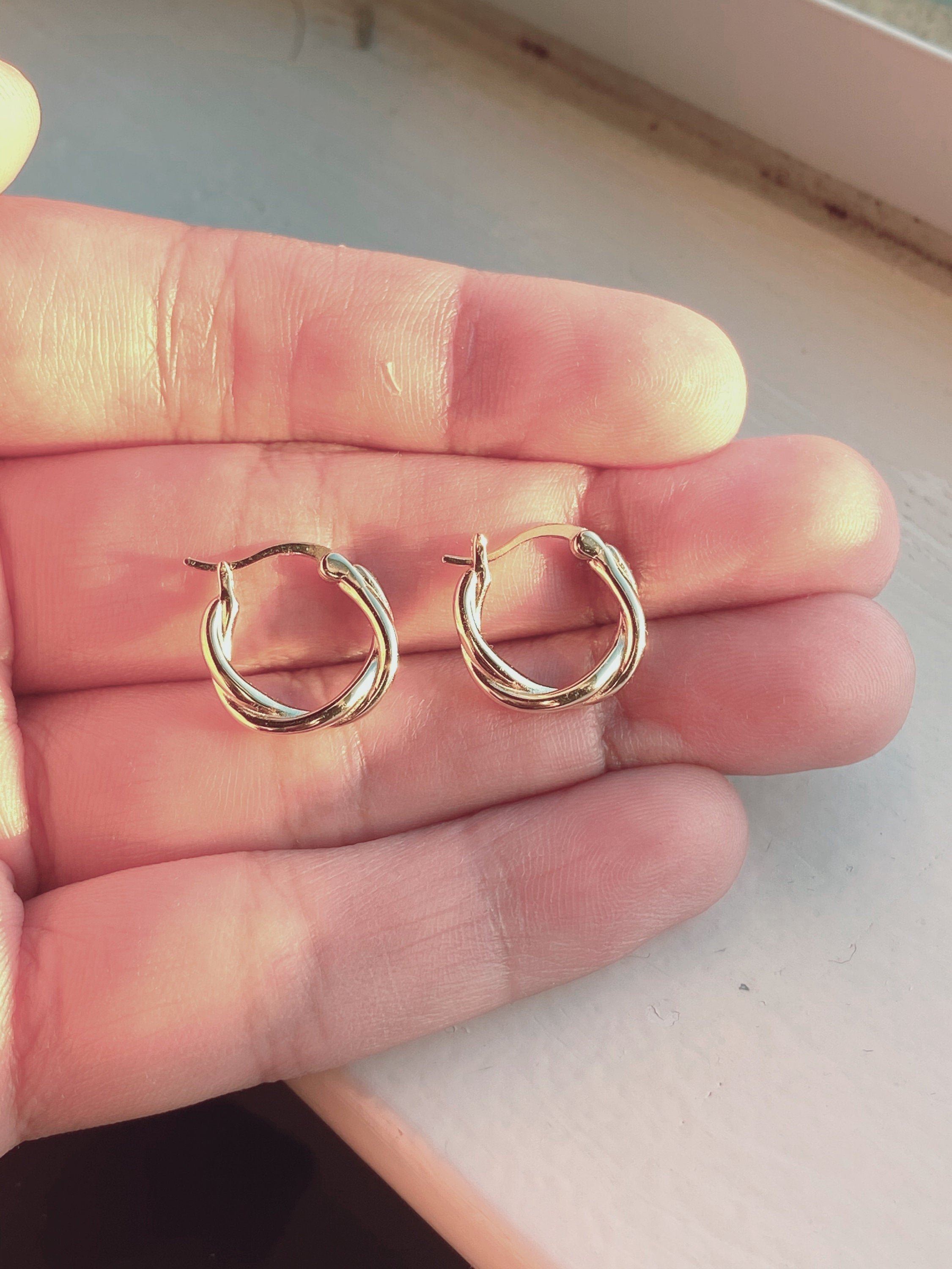 18K GOLD FILLED Earrings, Dainty Hoop Earrings, Minimalist Earrings, Classic Thin Hoops, Sterling Silver Hoops, Classic Earring Gold Hoops LATUKI