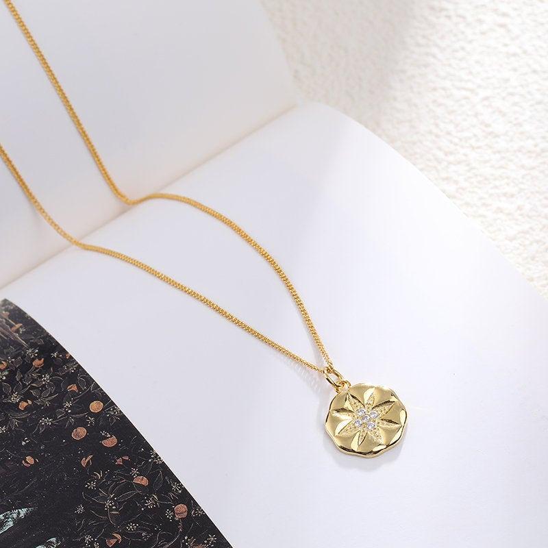 18K Gold Necklace, Tiny Star Necklace, Dainty Necklace, North Star Necklace, Charm Necklace, Celestial Necklace, Star Necklace, Gift For Her LATUKI