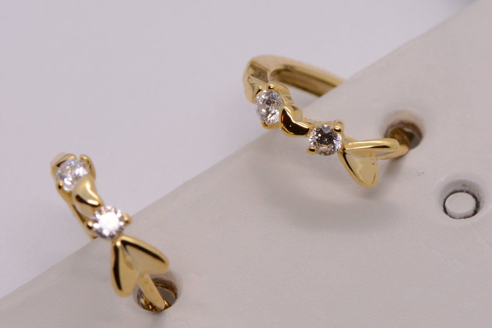 925 Sterling silver, Baby heart hoops,Dainty hoops, Minimalistic style, tiny mini hoops, cartilage hoops, everyday wear, cz diamond LATUKI