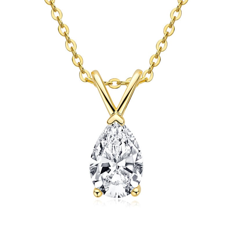 Abi 1.5 CT Pear Moissanite Necklace LATUKI