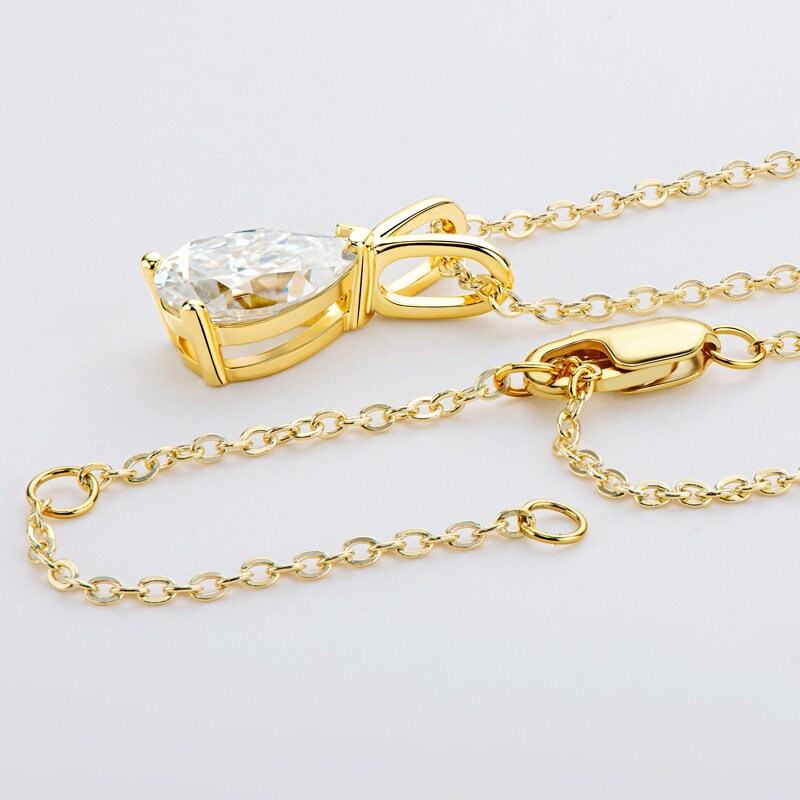 Abi 1.5 CT Pear Moissanite Necklace LATUKI