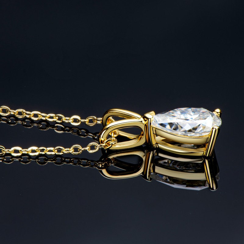 Abi 1.5 CT Pear Moissanite Necklace LATUKI