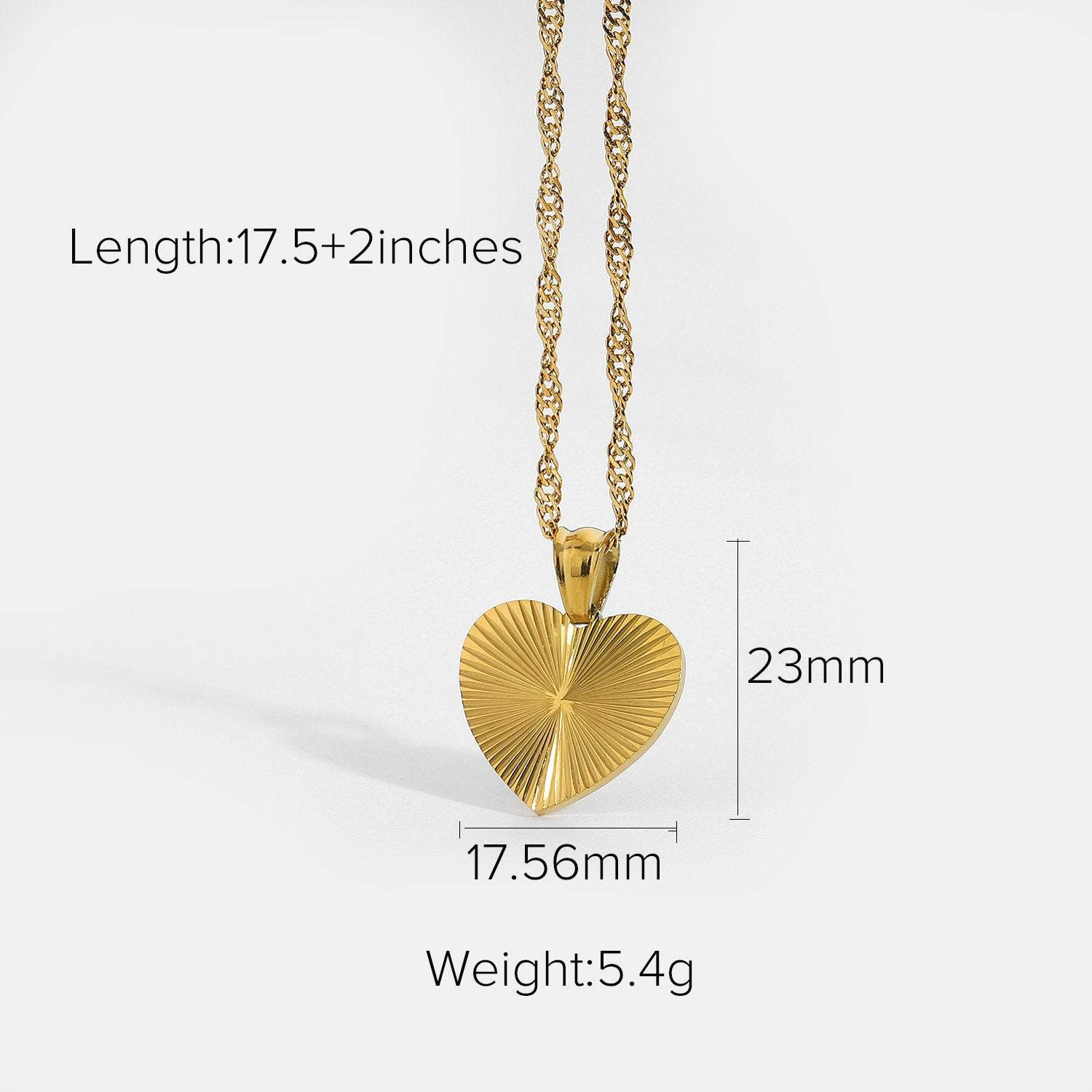 Alva Gold Heart Shimmer Charm Necklace LATUKI