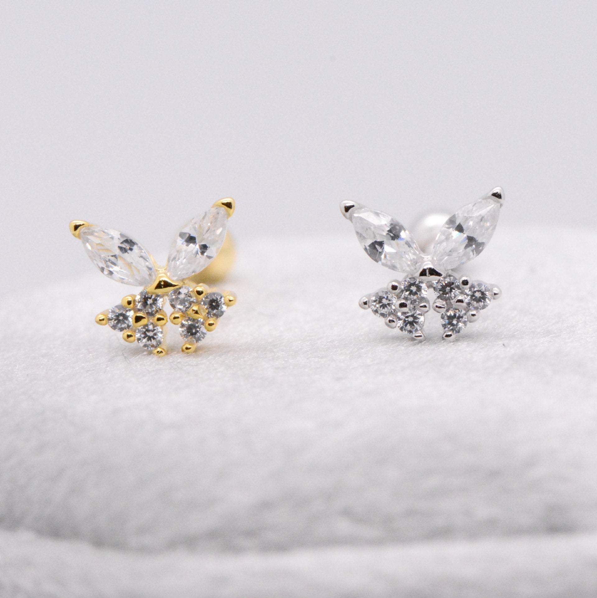 Butterfly Stud Earrings, Tiny earrings, Dainty butterfly studs, Butterfly jewelry, Minimalist jewelry, Stud earrings, Mariposa Earrings,S925 LATUKI