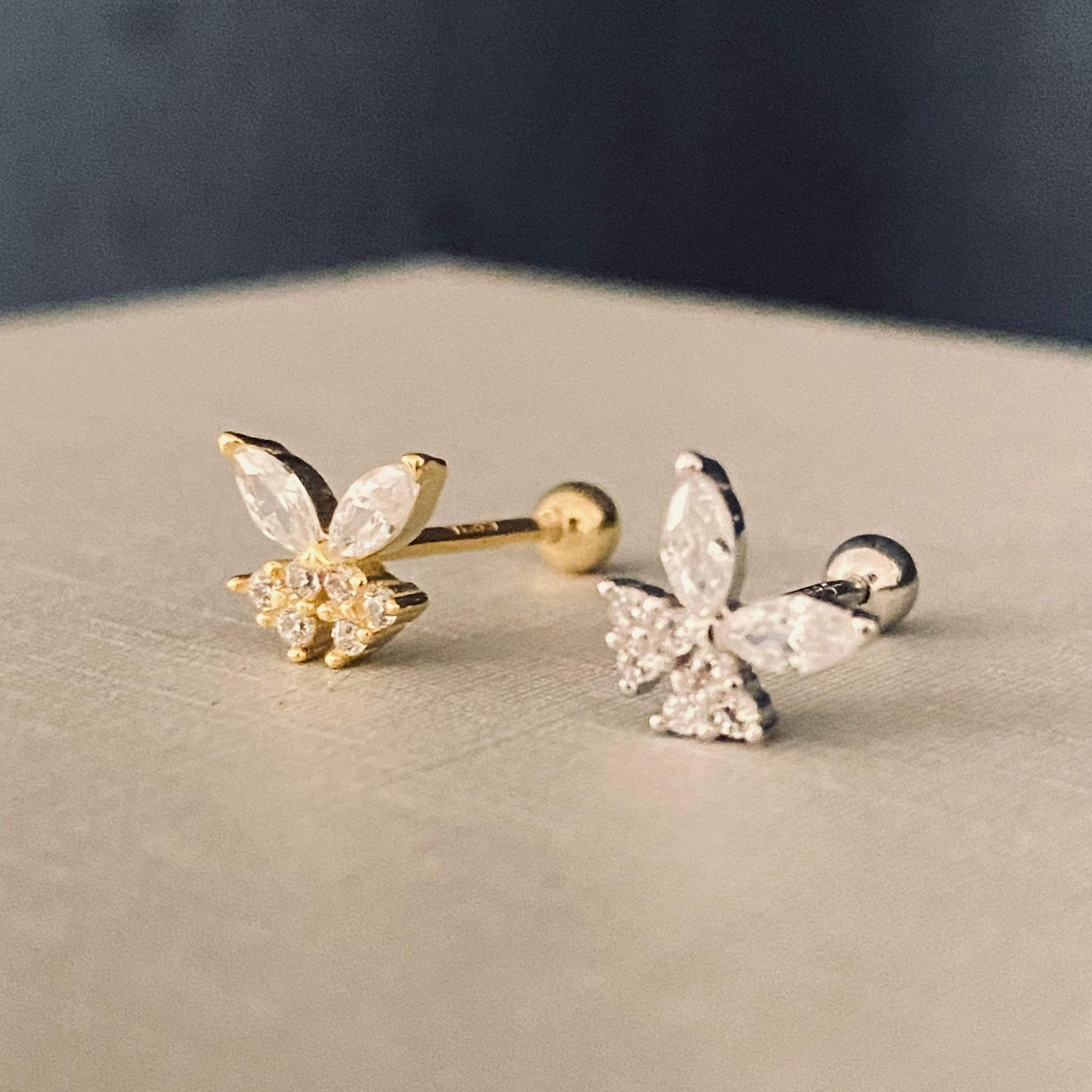Butterfly Stud Earrings, Tiny earrings, Dainty butterfly studs, Butterfly jewelry, Minimalist jewelry, Stud earrings, Mariposa Earrings,S925 LATUKI