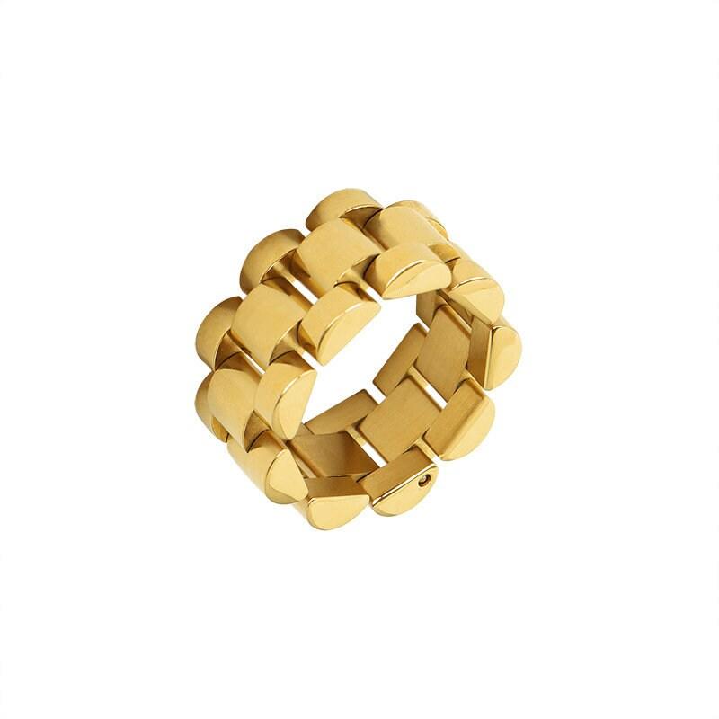 Chunky Chain Ring, Loose Chain Ring, 18K Gold Filled Ring, Statement Ring, Gold Ring, Bold Ring, Chain Ring, Gift For Her, Silver Ring LATUKI