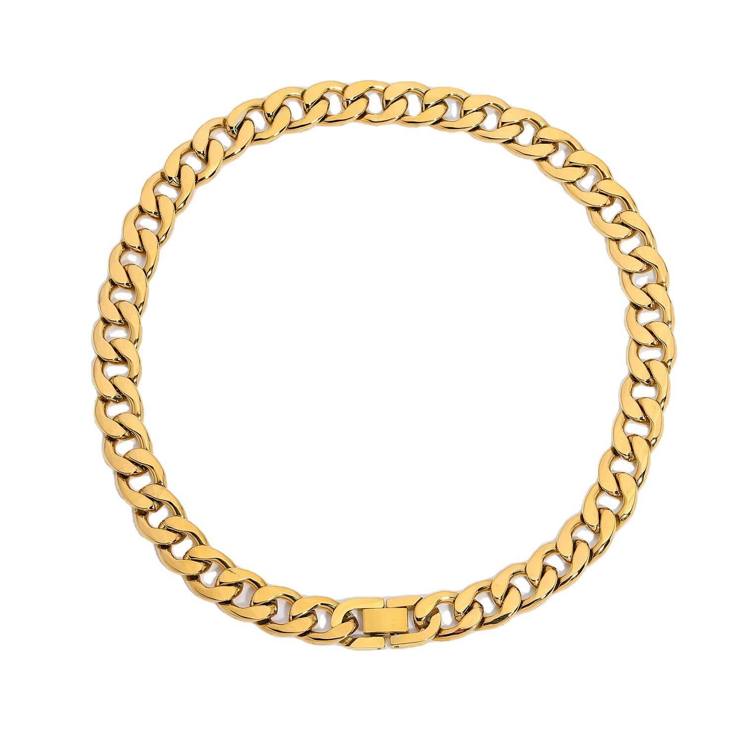 Chunky Cuban Chain GOLD FILLED Necklace, Curb Chain Necklace, 18K Gold Chain Necklace, 12mm Thick Chain, Chain Necklace, Layered Necklace. LATUKI