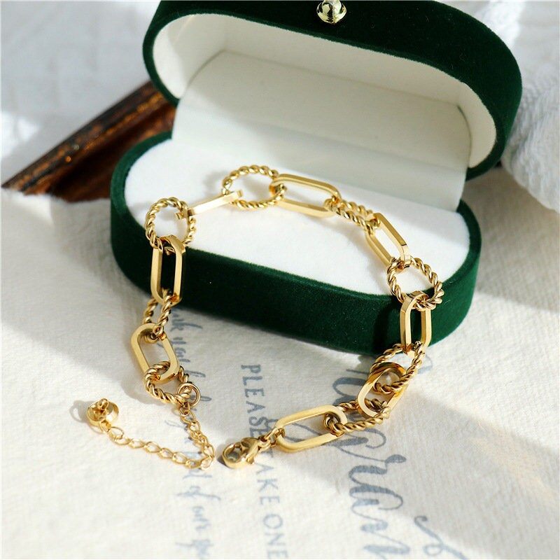 Chunky Gold Long Link Bracelet, Gold Filled Paper Clip Bracelet, Statement Bracelet, Everyday Layering Bracelet, WATERPROOF, ANTI-TARNISH LATUKI