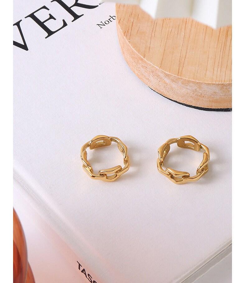 Cuban Chain Ring, 18K Gold Filled Ring, Statement Ring, Gold Ring, Chunky Ring, Bold Ring, Chain Ring, Gift For Her, Silver Link Chain Ring. LATUKI