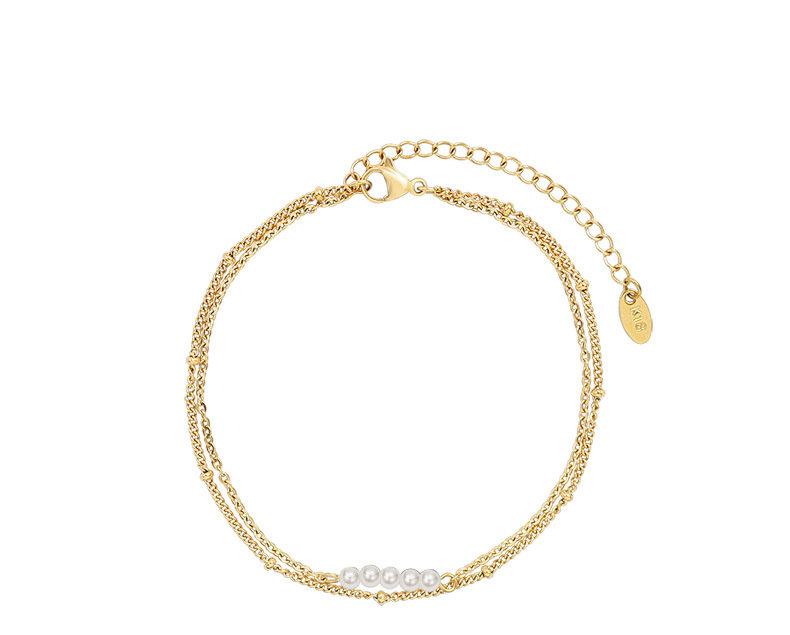 Dainty Pearl Chain GOLD FILLED Anklet, Chain Anklet, Dainty Chain Anklet, Pearl Anklet, Satellite Chain Anklet, Beach Anklet, Boho Anklet LATUKI
