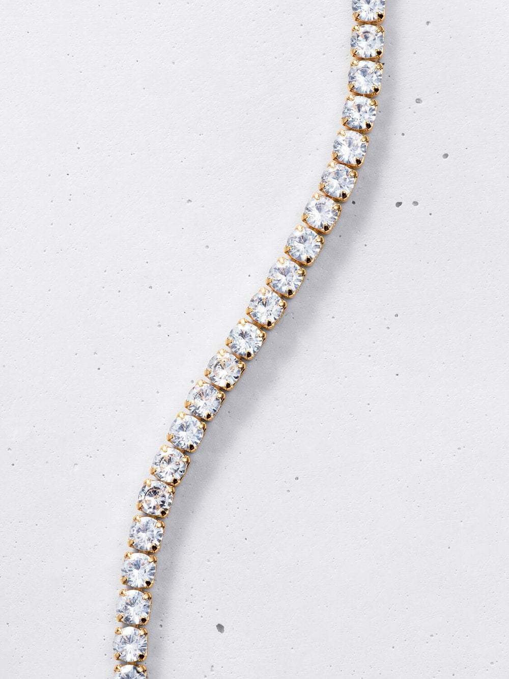 Diamond Tennis Chain, 18K White/Yellow Gold Finish, 4mm Diamond Choker Chain, Tennis Chain Choker Necklace, Bridesmaid gifts, Wedding gifts LATUKI