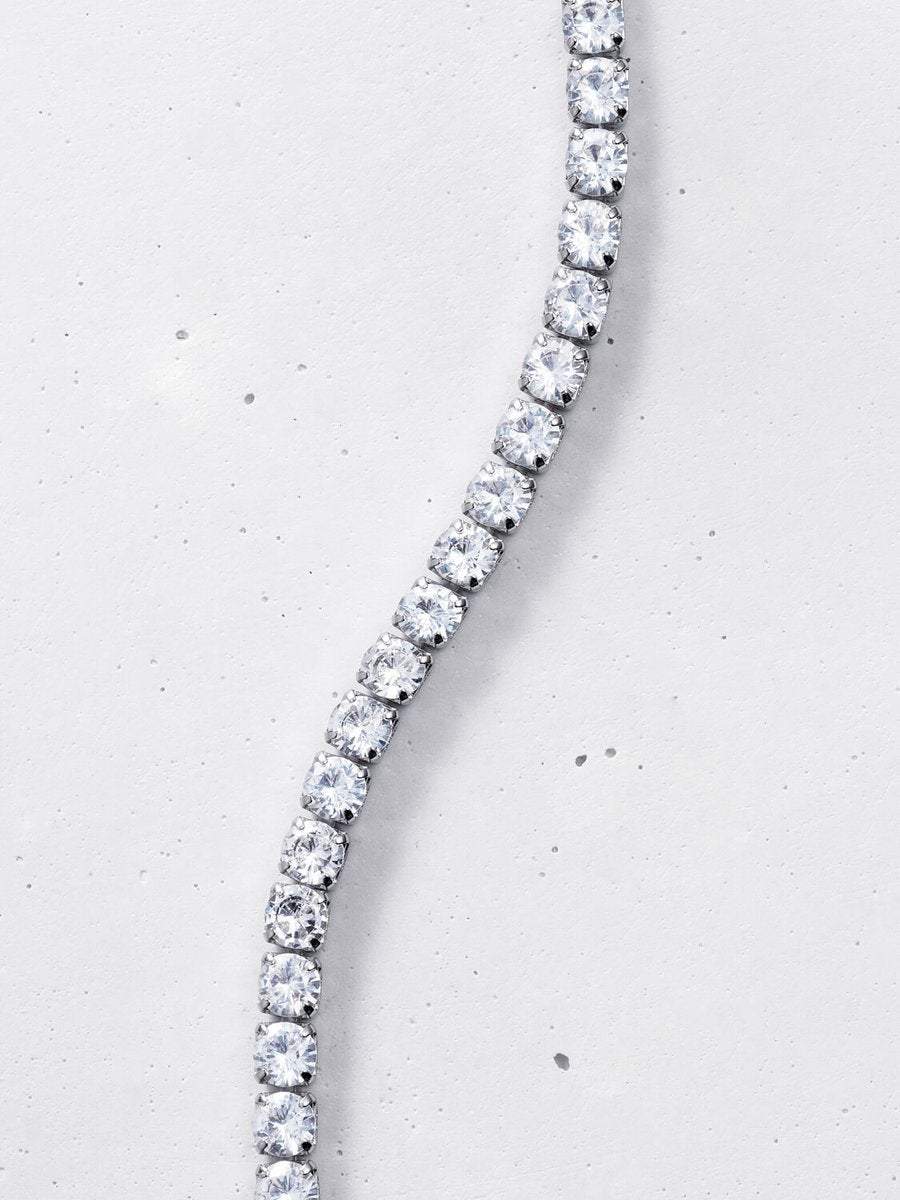 Diamond Tennis Chain, 18K White/Yellow Gold Finish, 4mm Diamond Choker Chain, Tennis Chain Choker Necklace, Bridesmaid gifts, Wedding gifts LATUKI