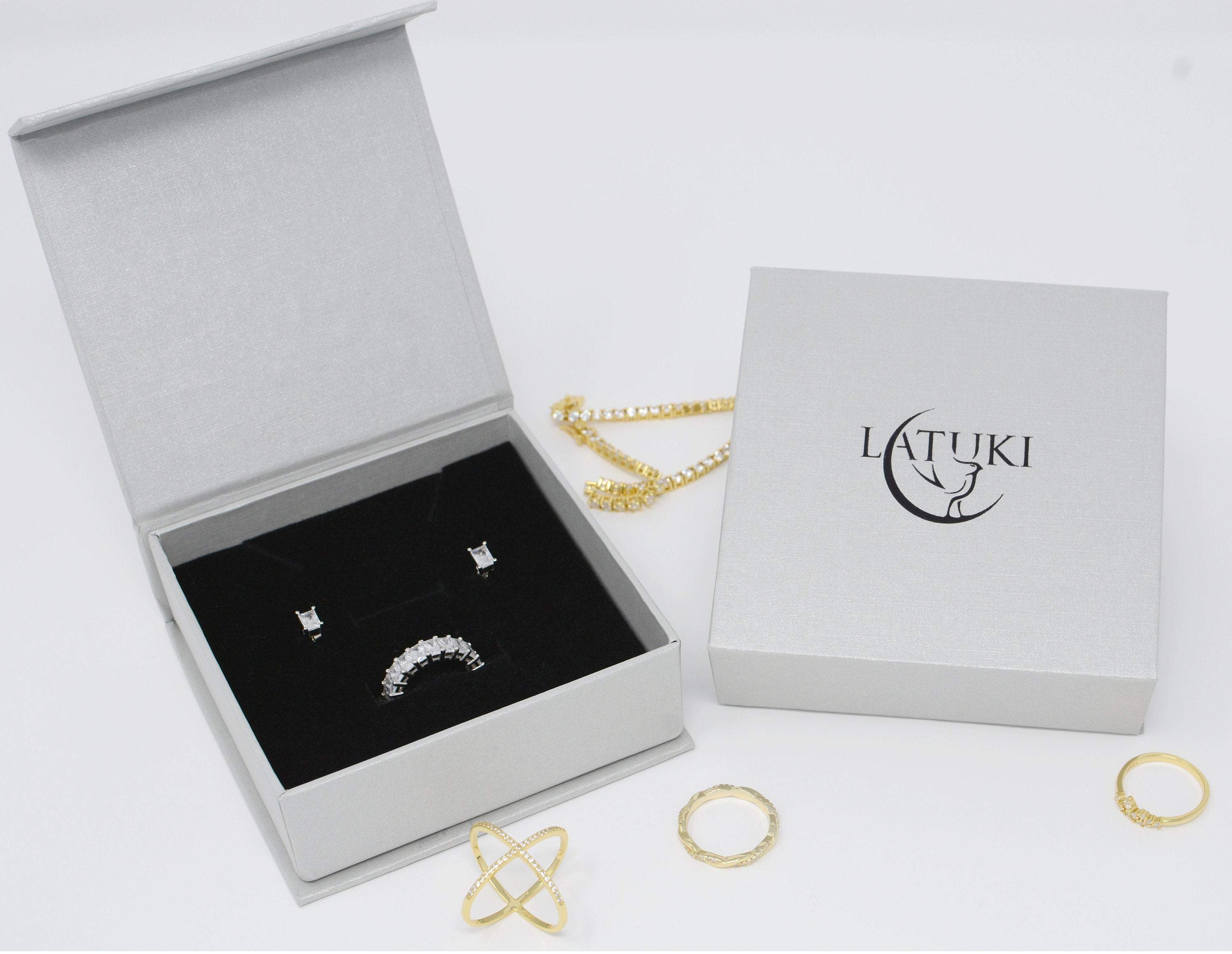 Diamond Tennis Chain, 18K White/Yellow Gold Finish, 4mm Diamond Choker Chain, Tennis Chain Choker Necklace, Bridesmaid gifts, Wedding gifts LATUKI